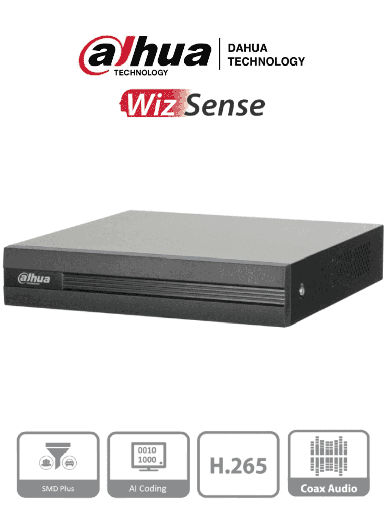 DAHUA XVR1B08H-I - DVR de 8 canales 5MP Lite con WizSense y H.265+. Soporta 8 canales + 4 IP, o hasta 12 canales IP. Con SMD Plus y búsqueda inteligente de humanos y vehículos. 1 puerto SATA de hasta 16TB. #HDCVI9.0 #5M#VolDH DAHUA XVR1B08H-I - DVR de 8 canales 5MP Lite con WizSense y H.265+. Soporta 8 canales + 4 IP, o hasta 12 canales IP. Con SMD Plus y búsqueda inteligente de humanos y vehículos. 1 puerto SATA de hasta 16TB. #HDCVI9.0 #5M#VolDH